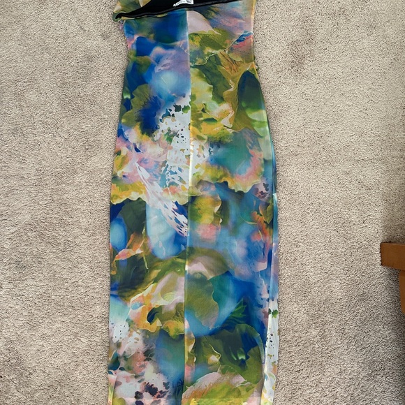 Zara Strapless Floral Dress - Multicolor - Picture 2 of 2